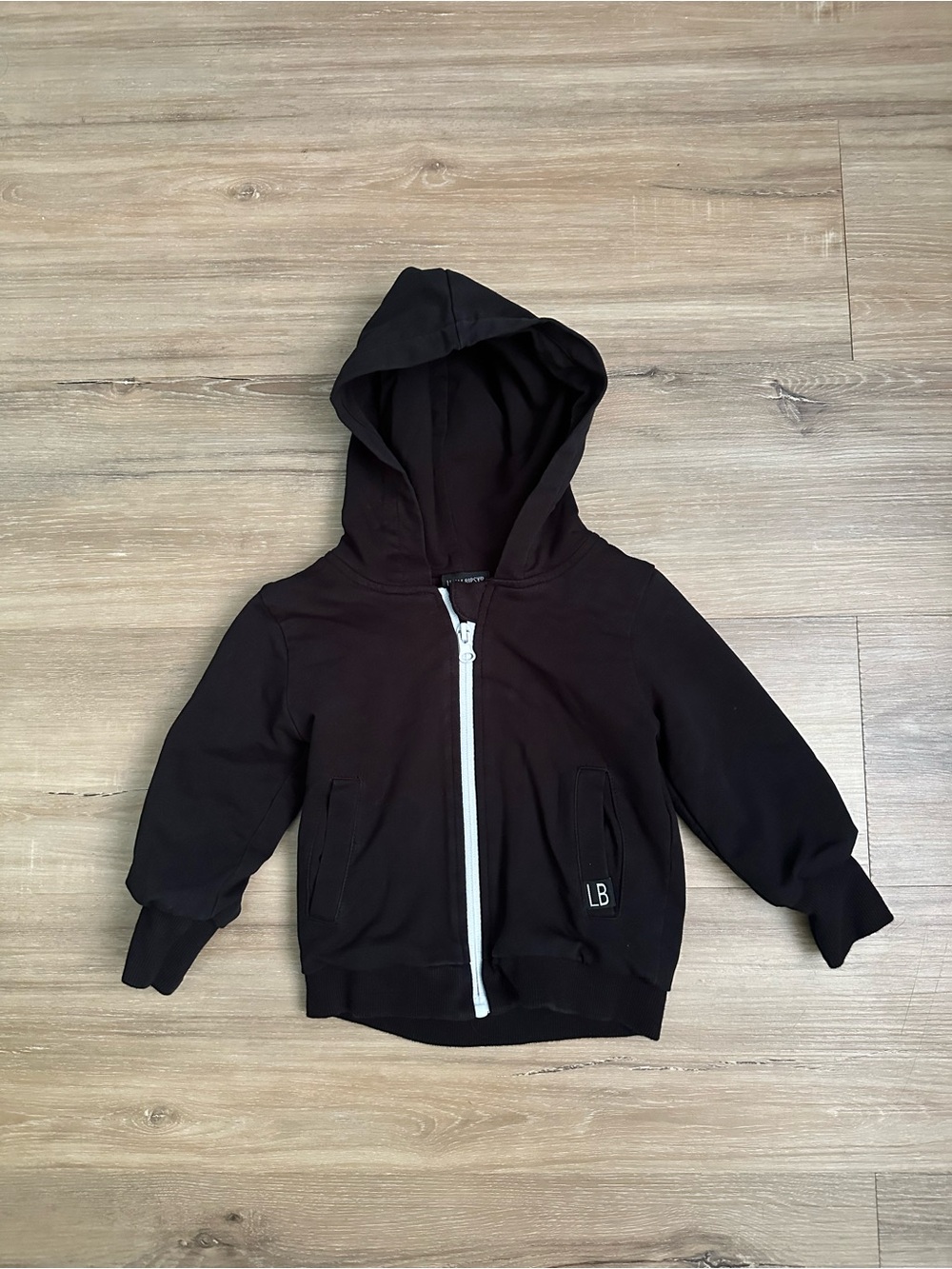 Little Bipsy Black Full Zip Hooded Jacket Hoodie 12–18M